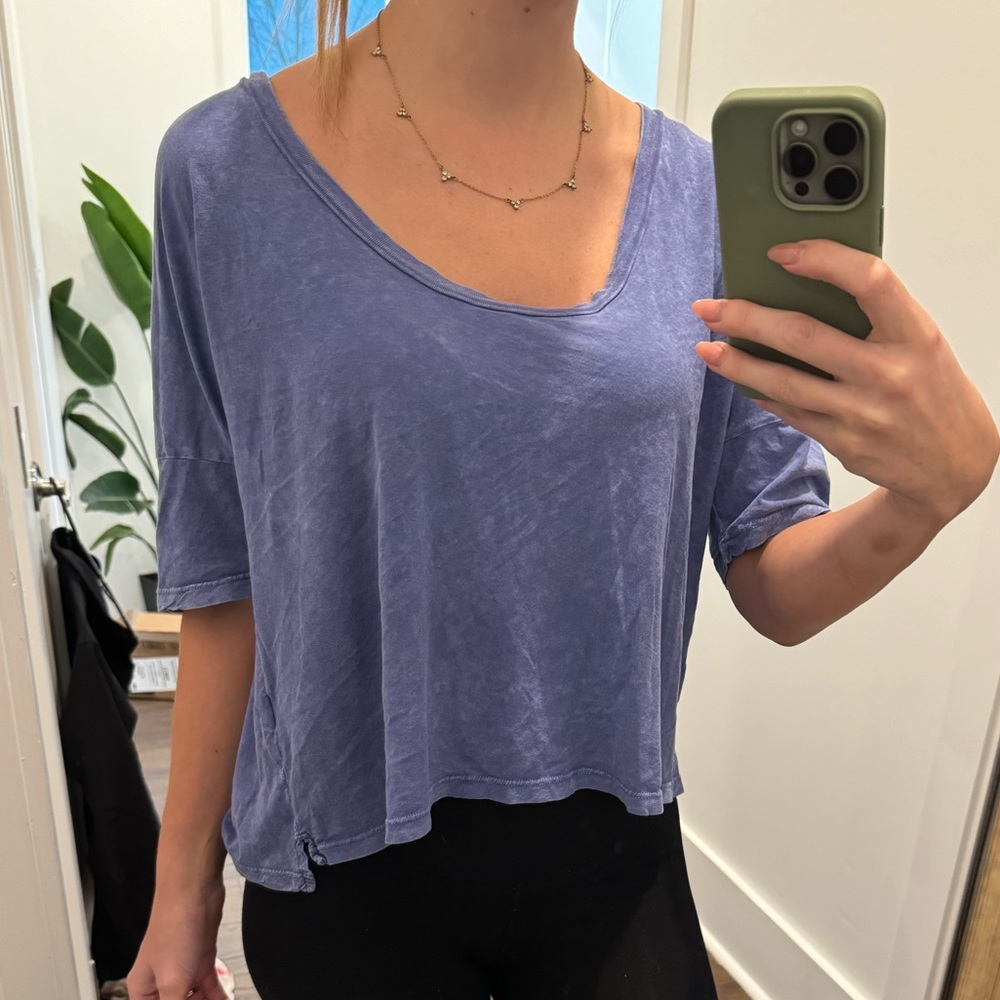UO Truly Madly Deeply Blue scoop neck crop top